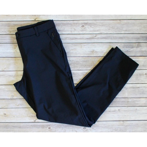 Lululemon Pants Mens 32 x 32 Black Commission Slim Fit Travel Casual Warpstreme - Picture 1 of 5